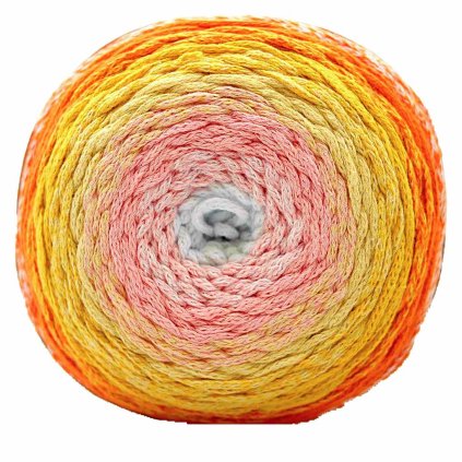 Chainy Cotton Cake ReTwisst 28 variace bílá, lososová, žlutá, oranžová