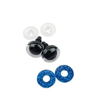 Oči bezpečnostní třpytivé tmavě modré, 14 mm