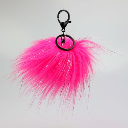 Bambule Exclusive 10 cm s černou karabinou - Růžovoneon se stříbrnou nitkou
