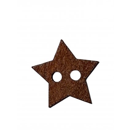 Dřevěný knoflík hvězdička Ø 17 mm hnědá
