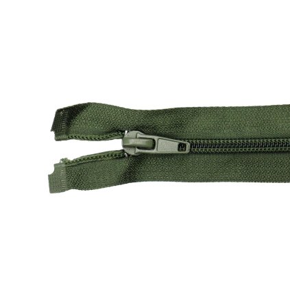 Spirálový zip dělitelný 60 cm khaki