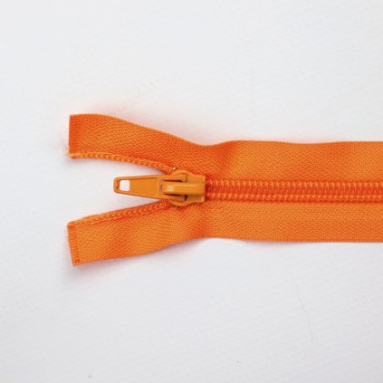 Spirálový zip dělitelný 70 cm oranžově rezavý
