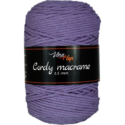 Cordy macrame 2,5 mm 8051 světlá levandulová