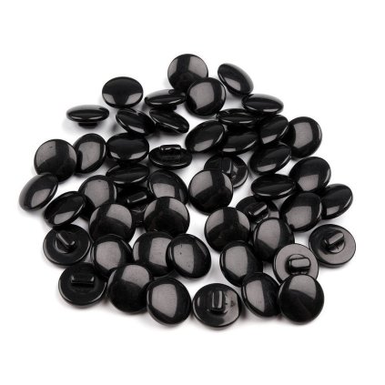 Knoflík kulatý černý 12,5 mm