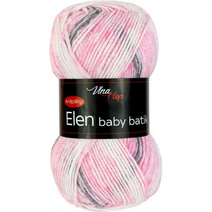 příze Elen baby batik 5110 smetanová, růžová, šedá