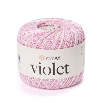 příze Violet 3051 růžová a krémová