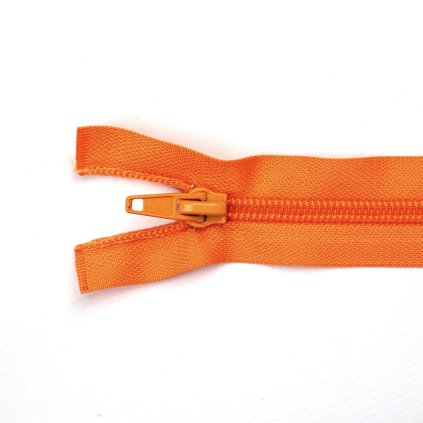 47421 2 spiralovy zip delitelny 30 cm oranzove rezavy