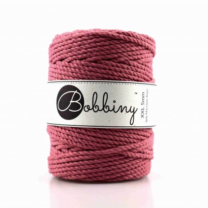 Bobbiny 3PLY Macrame Rope XXL Tmavé starorůžové (BLOSSOM)