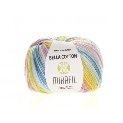 Příze Bella Cotton Smart 508 odstíny modré, růžové, žluté