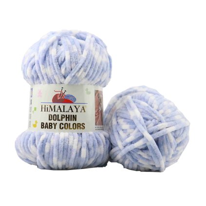 příze Dolphin Baby Colors 80430 šedomodrá s bílou