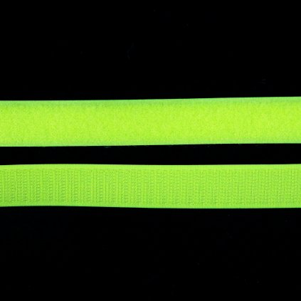 Suchý zip, 20 mm, komplet neonově žlutá