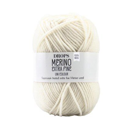 příze Drops Merino Extra Fine 01 smetanová
