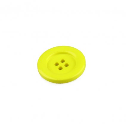 Knoflík kulatý plast 23 mm, žlutý