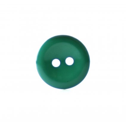 Knoflík kulatý plast 15 mm, tmavě zelený