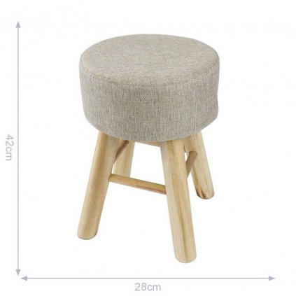 Dřevěná polstrovaná stolička - taburet 28x42 cm