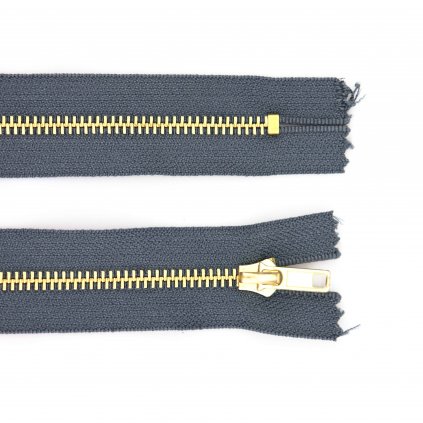 Kovový zip nedělitelný 8 cm, Ø 6 mm antracitový
