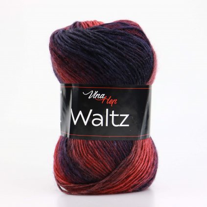 příze Waltz 5717 temně fialová, modrá, rezavá