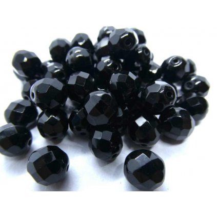 Broušené ohňovky 8 mm černé 20 ks.