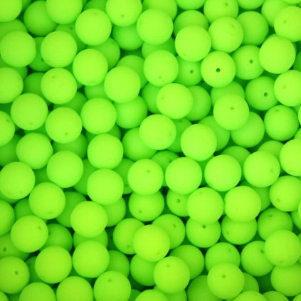 Korálek neon skleněný 8 mm 20 ks neonově žlutozelený