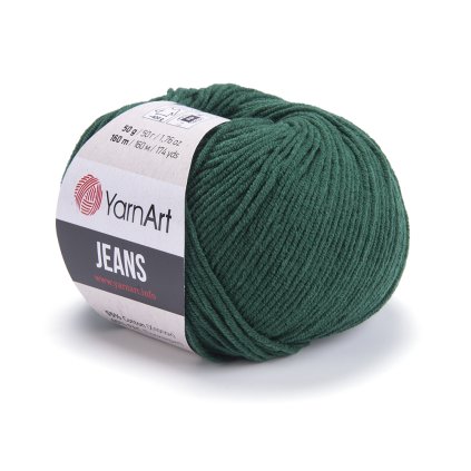 příze YarnArt Jeans 92 tmavě zelená