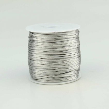 Saténová šňůrka šedostříbrná 5 m