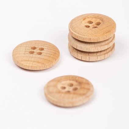 Dřevěný knoflík Drops kulatý Ø 20 mm buk