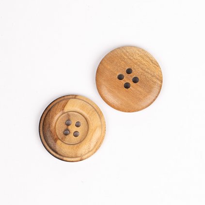 Dřevěný knoflík Drops kulatý Ø 25 mm oliva