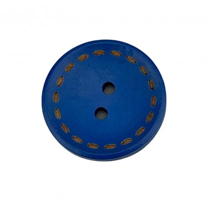 Dřevěný knoflík se štěpováním Ø 25 mm modrý