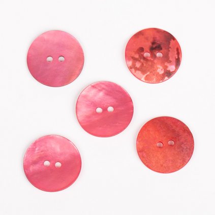 Kulatý knoflík Drops Ø 20 mm perleťový červený