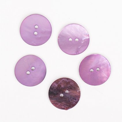 Kulatý knoflík Ø 20 mm perleťový fialový