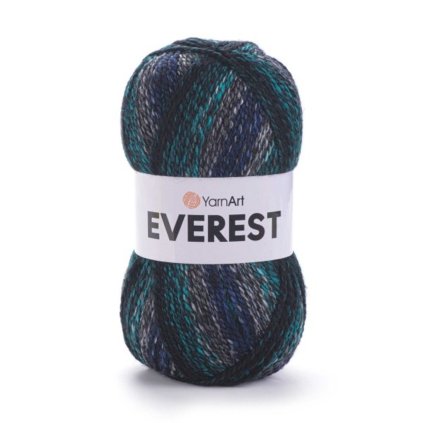 příze Everest 7054 tyrkysová, modrá, šedá