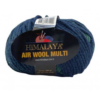 Air Wool Multi 76117 tmavě modrá, lesní zelená