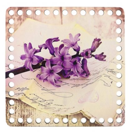 Dno s obrázkem čtverec 20x20 cm hyacint na dopise