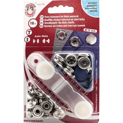 Druky kovové AM 15 mm, tmavě modré