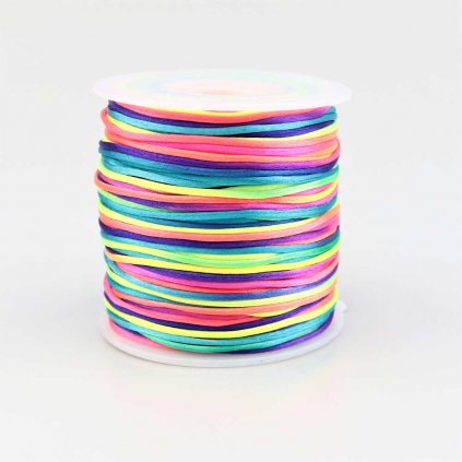 Saténová šňůrka neon mix 5 m