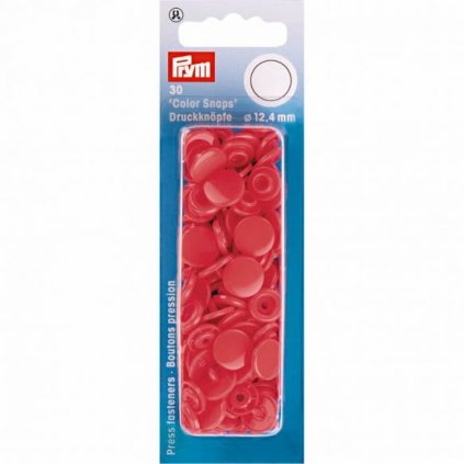 Patentky plastové 12,4 mm, červené