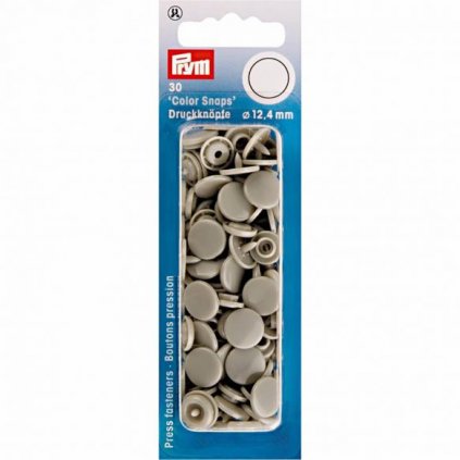 Patentky plastové 12,4 mm, stříbrnošedé