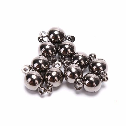 Magnetické zapínání kulaté 8 mm hematit
