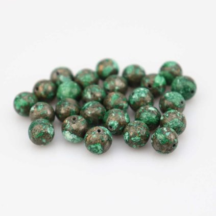 Regalit syntetický 8 mm zelený se zlatou