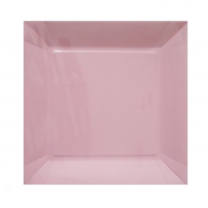 Papírový talíř čtvercový 22,5 cm růžový 20 ks