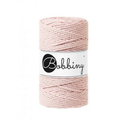 Bobbiny 3PLY Macrame Rope 3 mm Pastelově růžová (Pastel pink)
