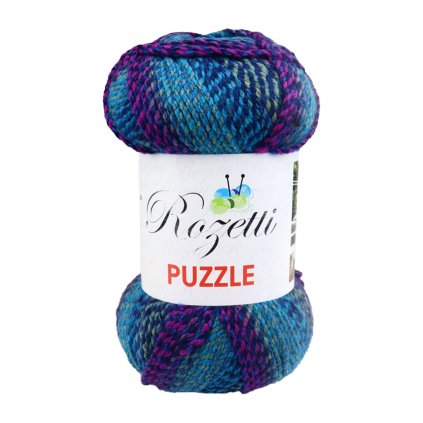 Puzzle 233-01 tmavý tyrkys, růžová, zelená