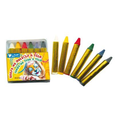 Barvy na obličej a tělo, 6ks, 2,5g