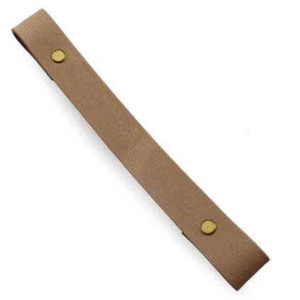 Kožený popruh 22 cm, š. 2,5 cm, bílá káva, nýt staromosaz
