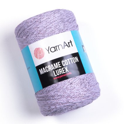 Macrame Cotton Lurex 734 lila s růžovou nitkou