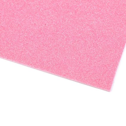 Pěnová guma s glitry samolepicí 20x30 růžová, 2 ks