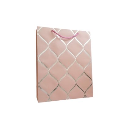 Dárková taška Creme reliéf 12x14x6cm růžová
