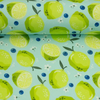 Bavlněná látka Fruits limetky