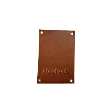 Kožený štítek přes okraj 60x40 mm Handmade mokka