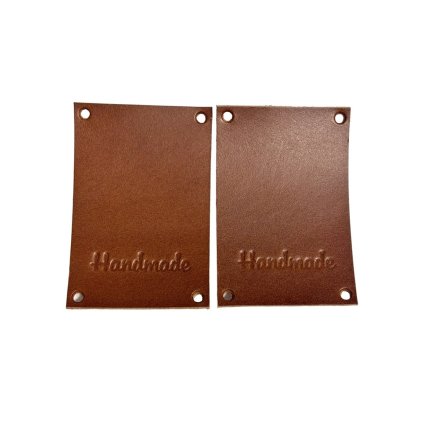 102703 kozeny stitek pres okraj 60x40 mm handmade mokka